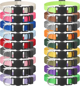 18 Pcs Breakaway Pet Collars,Safety Buckle for Puppy Collars and Kitten Collar,Nylon,Mixed Colors,Adjustable,Ideal for Girl Boy Pet Supplies,Stuff,Accessories(M)