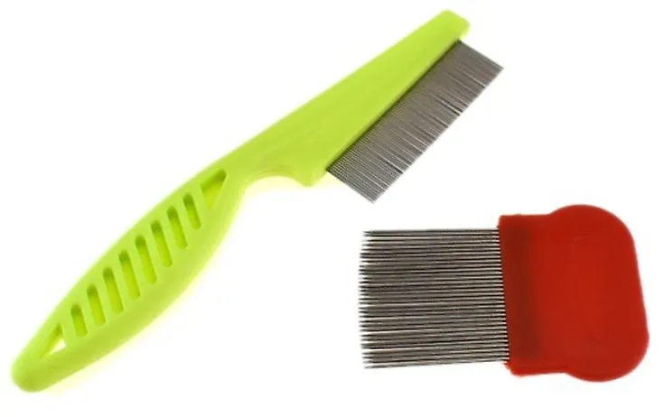 2Pcs 18*4cm green Ultra-Fine Flea Dog Cat Comb Compact Metal Teeth Healthy Fur Hair Coat Clean comb AZ14299