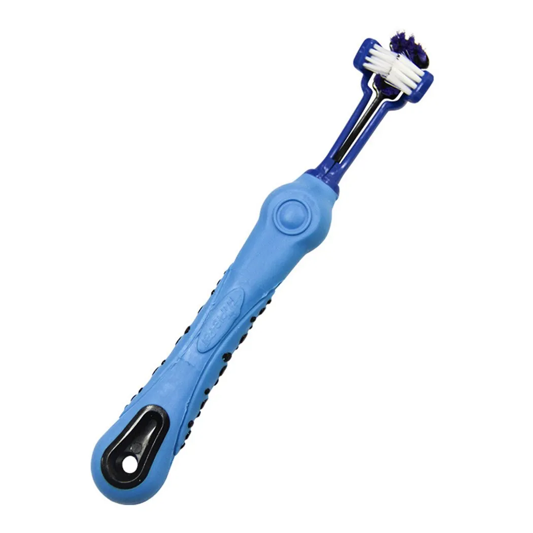 2PCS Three-Head Non-Slip Pet Toothbrush Reusable Dog Toothbrush Dog Teeth Cleaning Brush Pet Cleaning Supplies Dog Oral Cleaning