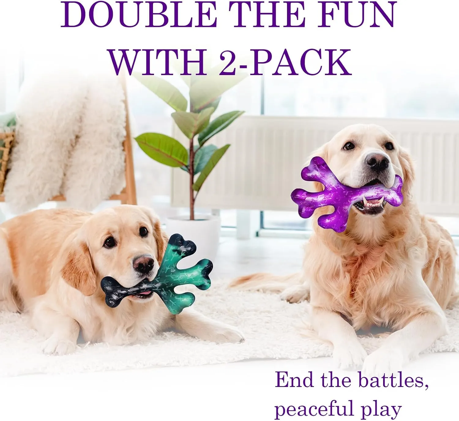 Aggressive Chewers Dog Chew Toys, 2 Pack Tough Dog Toys for Aggressive Chewers Large Breed, Indestructible Dogs Toy for Gift, Interactive to Keep Them Busy