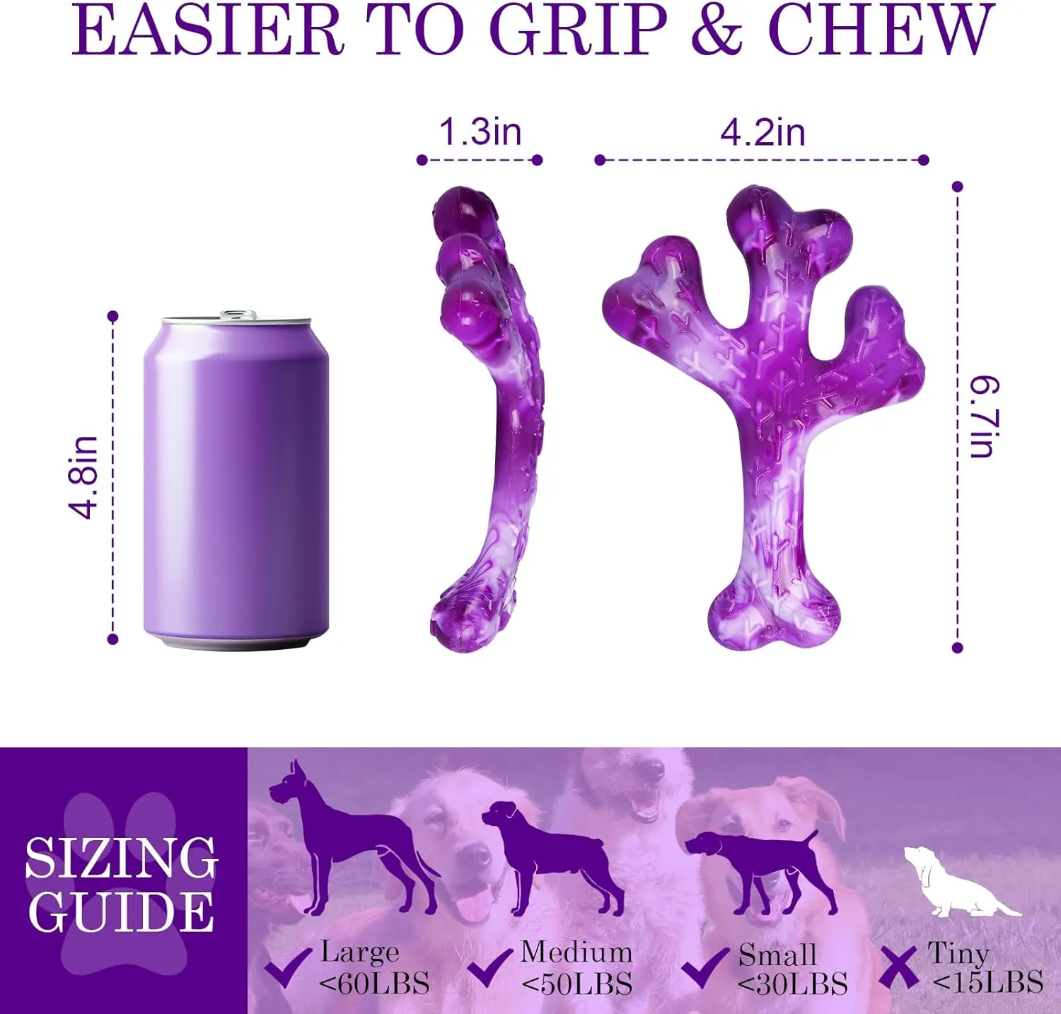 Aggressive Chewers Dog Chew Toys, 2 Pack Tough Dog Toys for Aggressive Chewers Large Breed, Indestructible Dogs Toy for Gift, Interactive to Keep Them Busy
