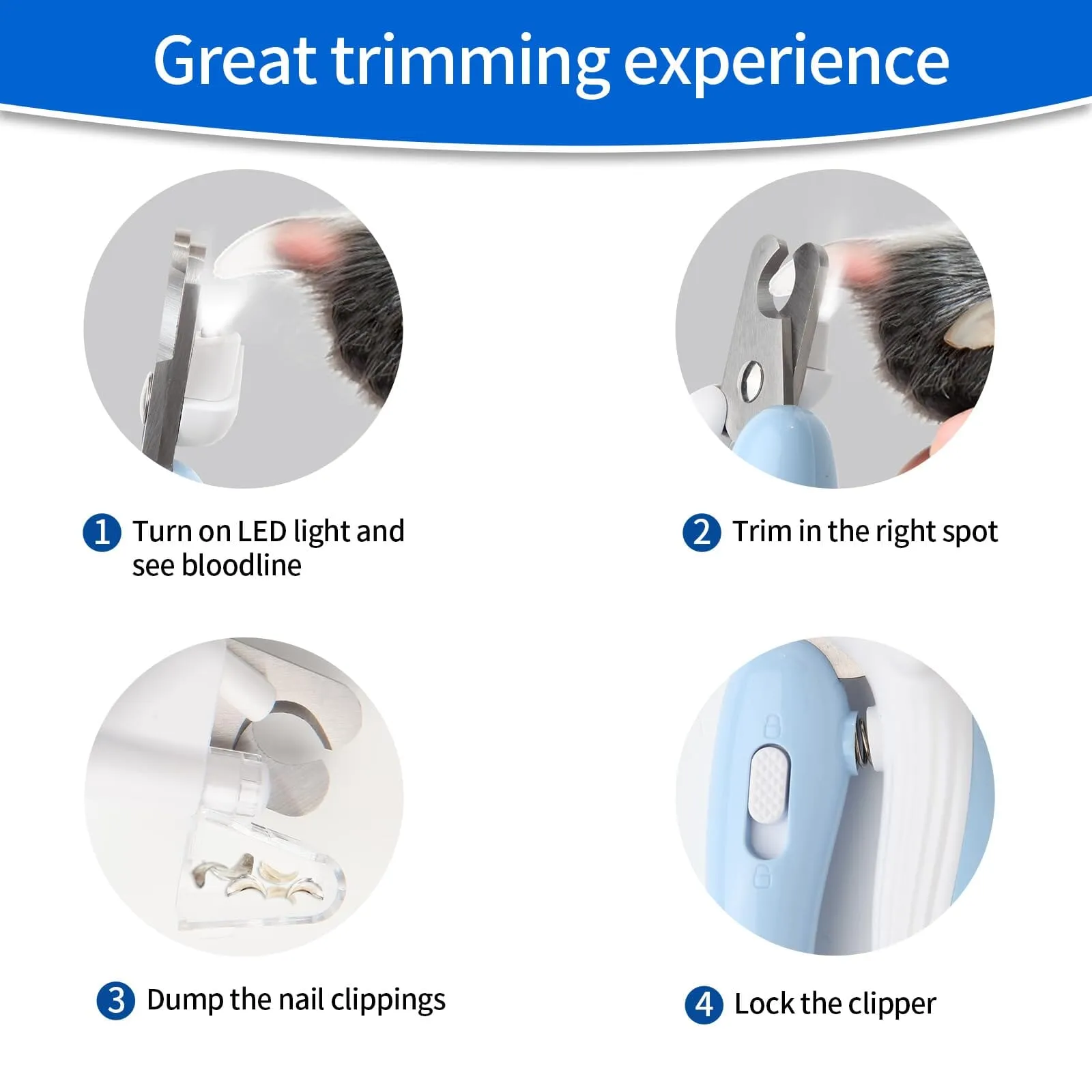BaByliss Pro Pet LED Lighting Nail Clipper for Dogs and Cats - Small