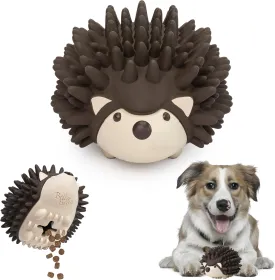 Bella Boo Pets Interactive Dog Toy for Strong Chewers - Freddy The Hedgehog All-in-One Treat Ball   Food Dispensing Slow Feeder Dog IQ Puzzle   Dental Chew Toy for Medium and Large Breed Dogs (Brown)