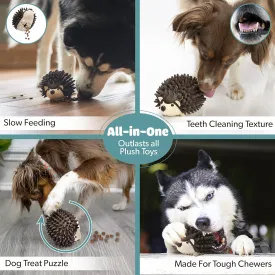Bella Boo Pets Interactive Dog Toy for Strong Chewers - Freddy The Hedgehog All-in-One Treat Ball   Food Dispensing Slow Feeder Dog IQ Puzzle   Dental Chew Toy for Medium and Large Breed Dogs (Pink)