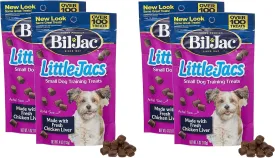 Bil-Jac Little Jacs Small Dog Training Treats - Soft Chicken Liver Dog Treats for Puppy Rewards - Real Chicken, No Fillers, 4oz Resealable Double Zipper Pouch (4-Pack)