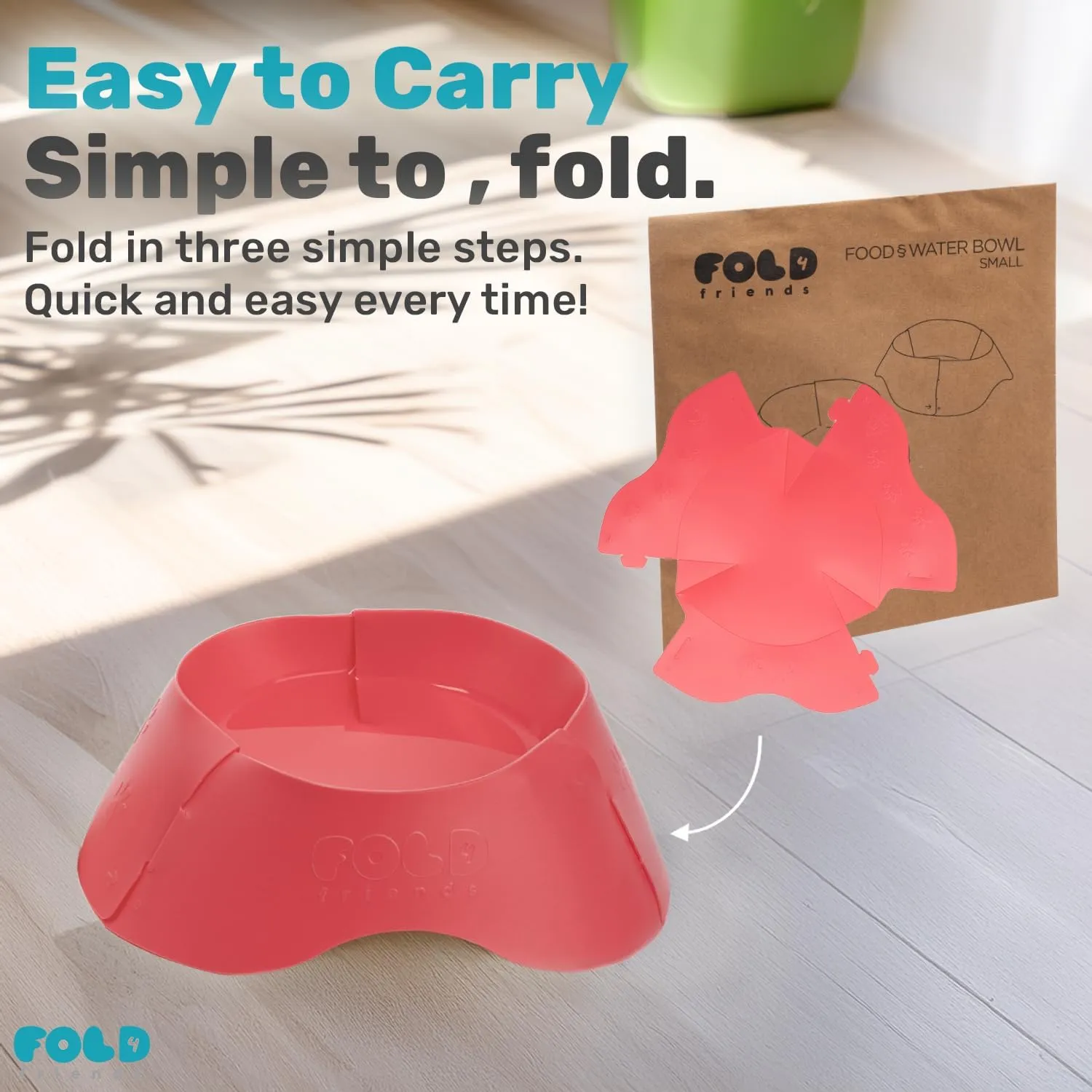Cat Supplies Set with Foldable Litter Box, Scoop, Food Bowl, Water Bowl for Cats and Kittens (Pink)