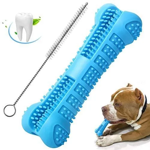 Chooseen Dog Toothbrush Stick Upgraded Dog Chew Toys Bone Bite Resistant Dental Care Effective Teeth Cleaning Blue for Small Medium Dogs Pets