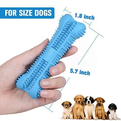 Chooseen Dog Toothbrush Stick Upgraded Dog Chew Toys Bone Bite Resistant Dental Care Effective Teeth Cleaning Blue for Small Medium Dogs Pets