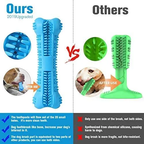 Chooseen Dog Toothbrush Stick Upgraded Dog Chew Toys Bone Bite Resistant Dental Care Effective Teeth Cleaning Blue for Small Medium Dogs Pets