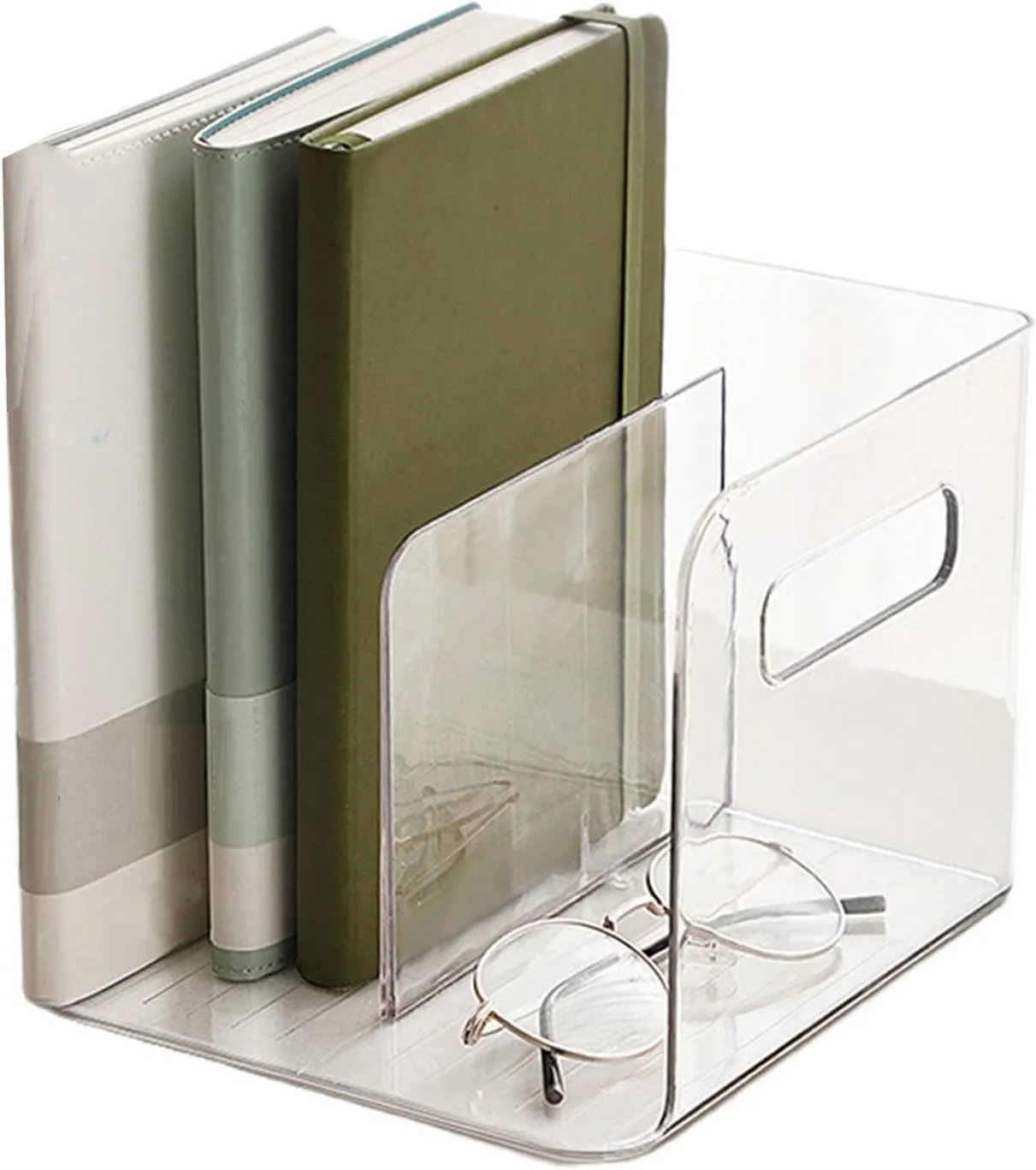 Clear Acrylic File Sorter - Desktop Organizer for Documents | Letter Folder Rack and Storage Holder, Durable Acrylic Design for Mail, Papers, and Files, Perfect for Home, Office, and School Use