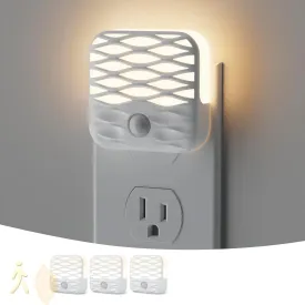 Dawnrise 3 Pack Night Lights Plug into Wall,Motion Sensor Night Light Indoor with 3000K/ 10LM, LED Decorative Night Light for Stairs, Hallway, Living Room, Kitchen, Entrance, Bathroom, Office