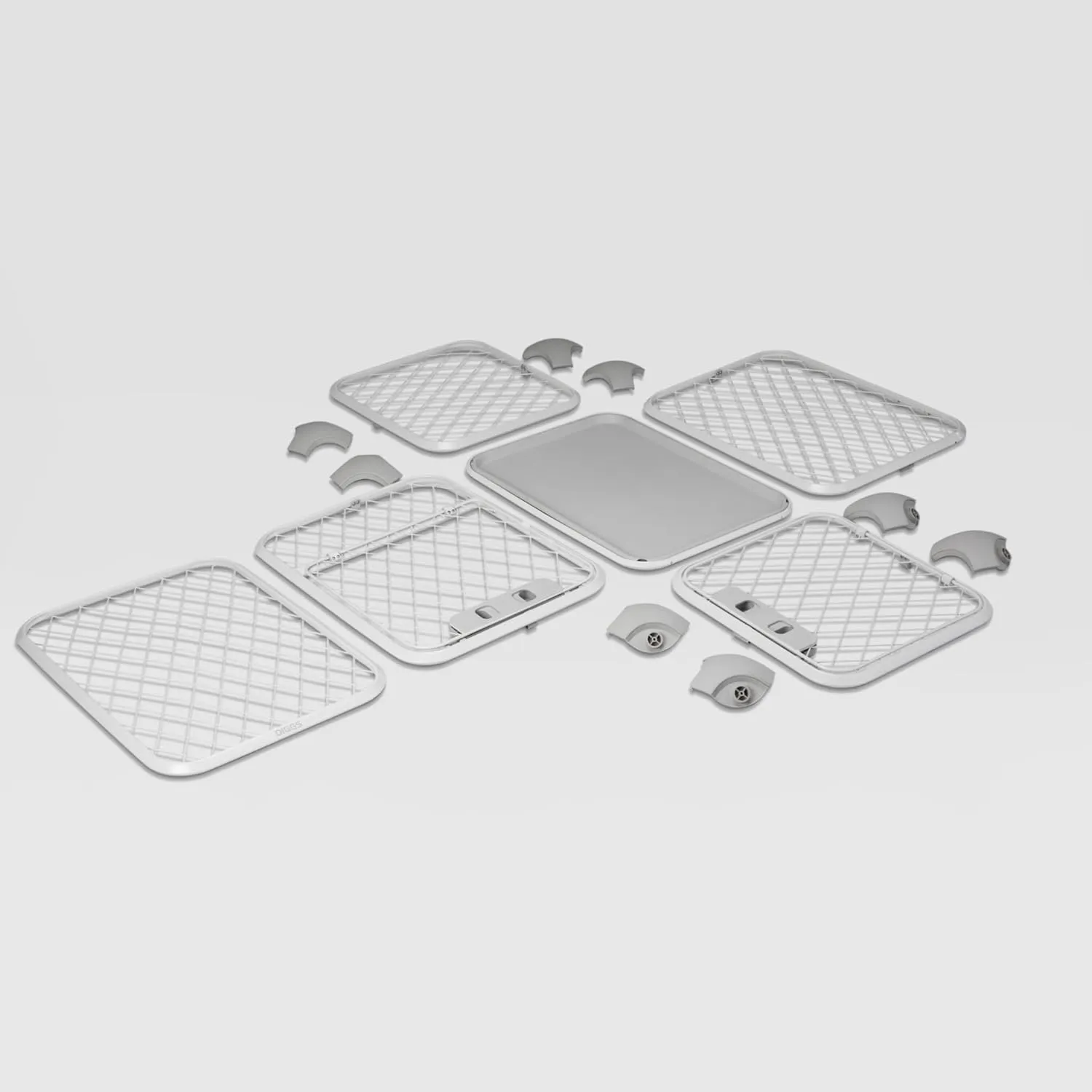 DIGGS Evolv Dog Crate - Slim, Durable Dog Kennel with Removable Ceiling Panel and Modular Design - Safe, Stylish, and Convenient (Ash, Extra Large)