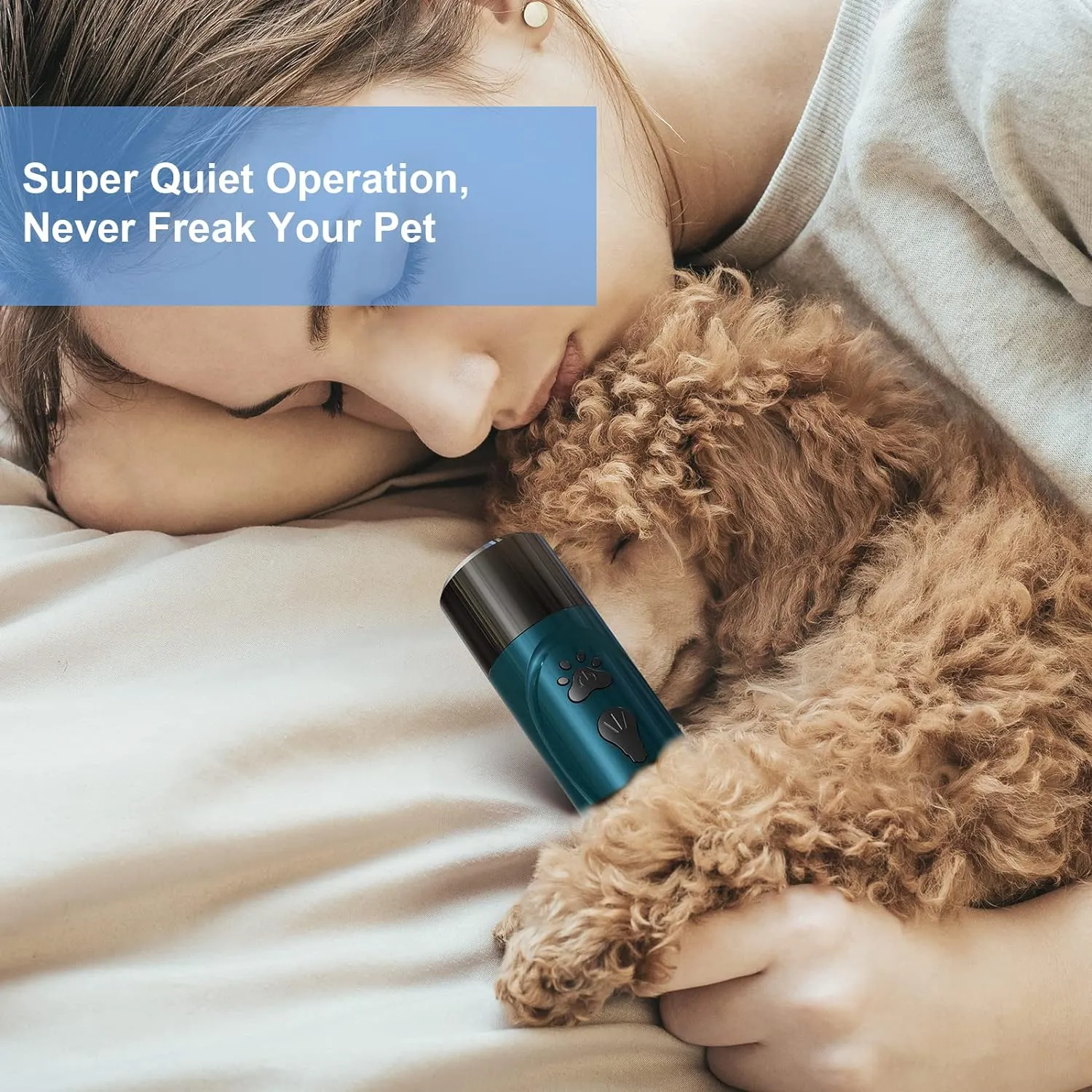 Dog Nail Grinder, Dog Nail Trimmers and Clippers Kit, Super Quiet Electric Pet Nail Grinder, Rechargeable, for Small Large Dogs & Cats Toenail & Claw Grooming,3 Speeds (A-Dark Blue)