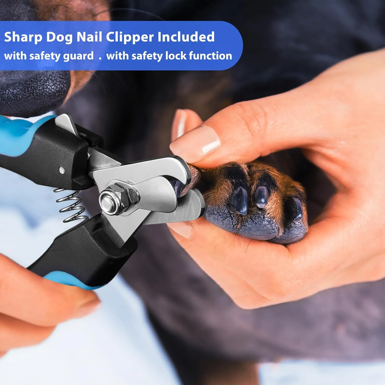 Dog Nail Grinder, Dog Nail Trimmers and Clippers Kit, Super Quiet Electric Pet Nail Grinder, Rechargeable, for Small Large Dogs & Cats Toenail & Claw Grooming,3 Speeds (A-Dark Blue)