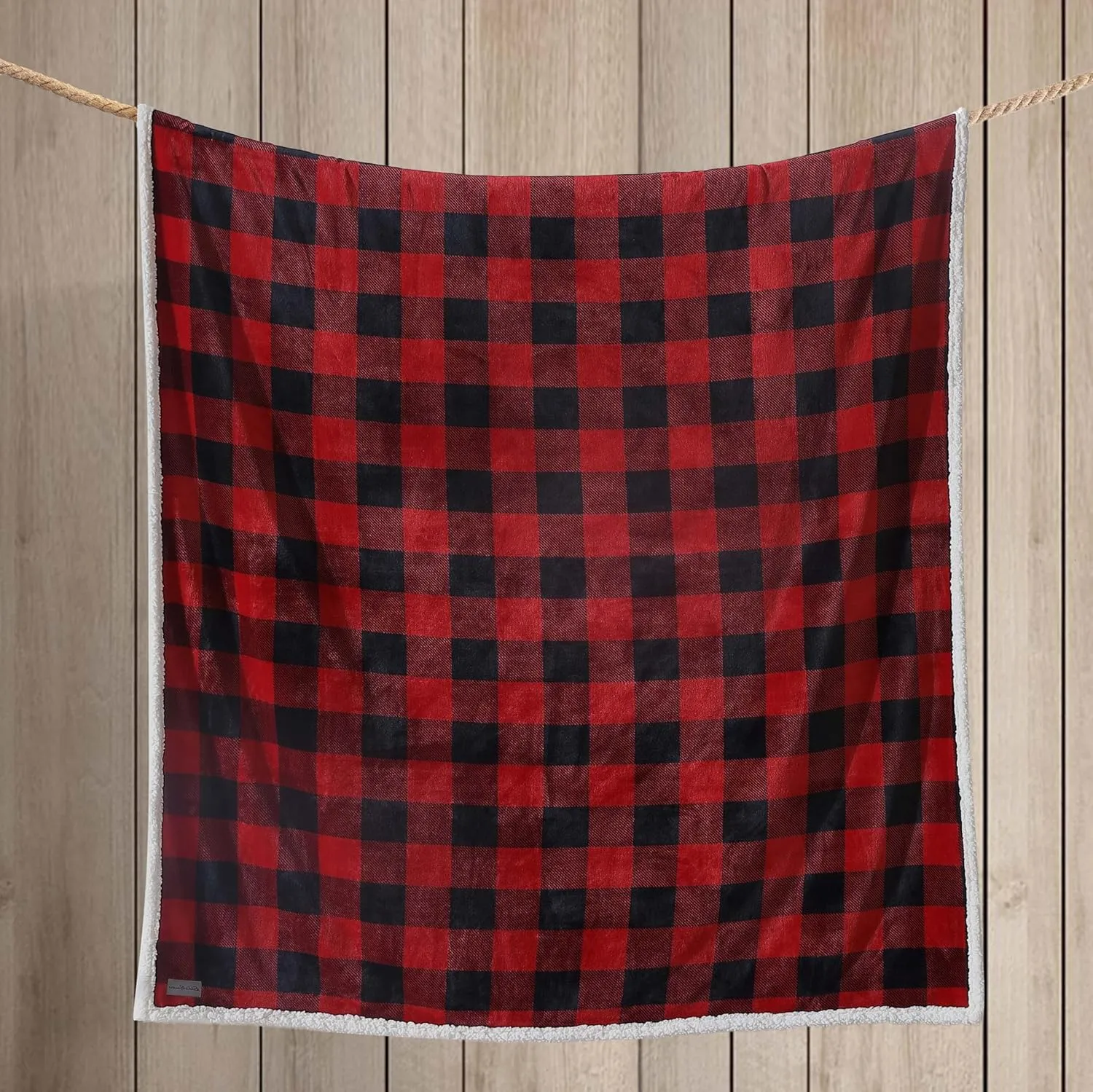 Eddie Bauer - Throw Blanket, Reversible Sherpa Fleece Bedding, Buffalo Plaid Home Decor for All Seasons (Red Check, Throw)