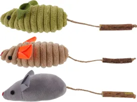 EXCEART 3pcs Catnip Toys with Vine Gall Fruit Interactive Cat Chew Toys Plush Simulation Rat Mouse Scratch Bite Chewing Toy for Indoor Cats Promotes Kitten Exercise