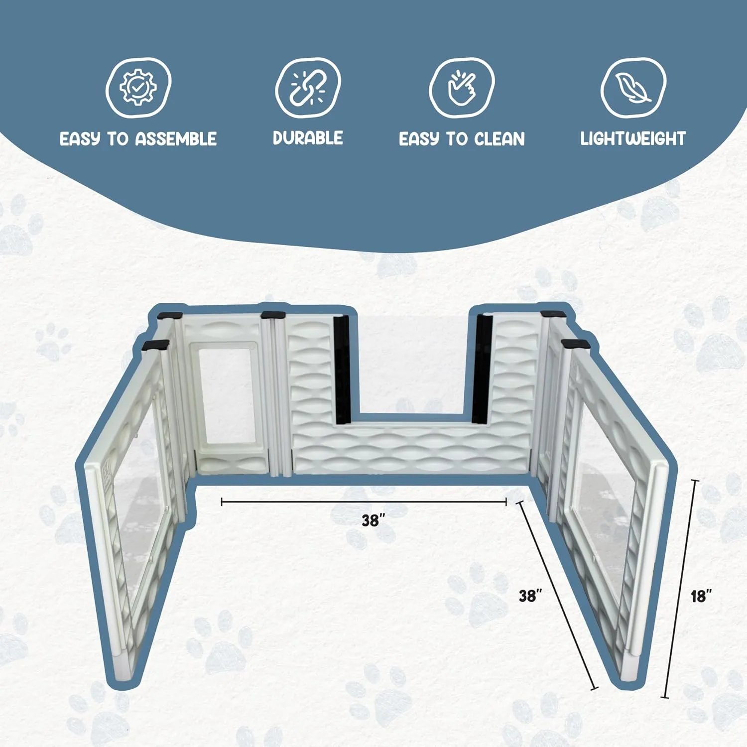 EZwhelp EZclassic 3-Wall Windowed Add-On Room for EZclassic Dog Whelping Box, Extension for Whelping Box for Dogs, 38" x 38"