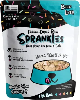 Freeze Dried Beef Liver Treats for Cats & Dogs - 1LB Big Bag Single Ingredient All Natural Grain-Free, High Protein, Made in USA - Perfect for Training, Topper or Snack