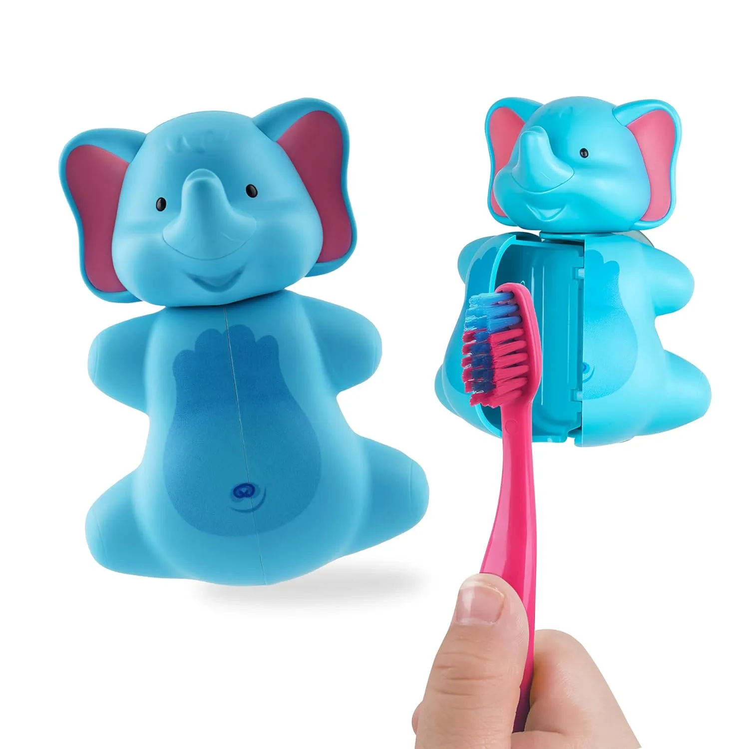 Fun Animal Elephant Toothbrush Cover  Kids Toothbrush Holder with Cover  Toothbrush Holders for Bathrooms - Suction Cup Toothbrush Holder