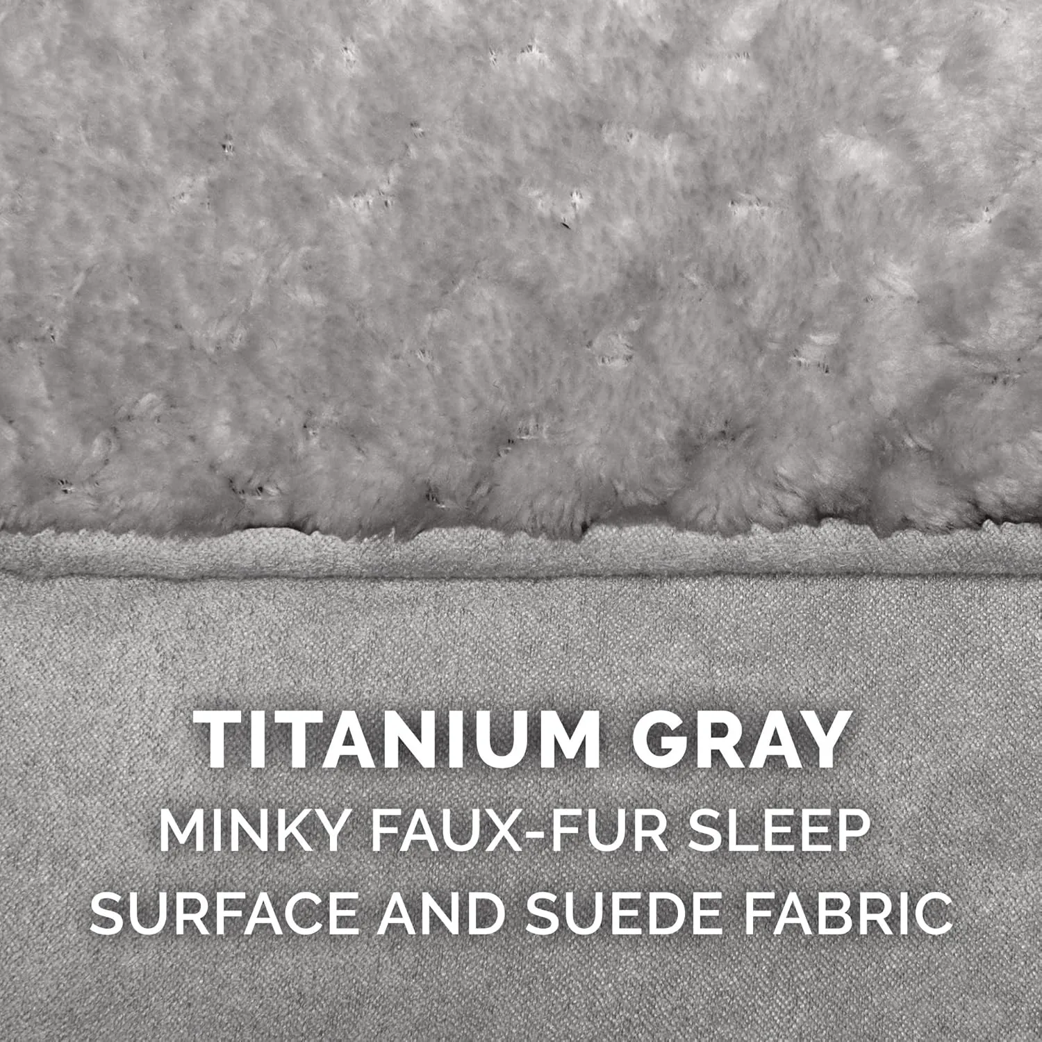 Furhaven Replacement Dog Bed Cover Minky Plush & Suede Pillow Top Mattress, Machine Washable - Titanium Gray, Jumbo (X-Large)