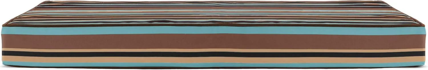 Furhaven Water-Resistant Memory Foam Dog Bed for Large/Medium Dogs w/ Removable Washable Cover, For Dogs Up to 55 lbs - Indoor/Outdoor Striped Print Mattress - Striped Espresso, Large