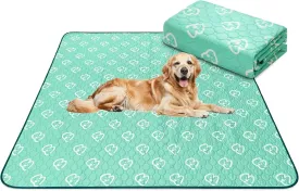 FXW Washable Pee Pads for Dogs, Reusable Dog Pads with Super Absorbent Cotton, 63" x 63", Specifically Designed for 24" 8 Panels Dog Playpen, Square, Green