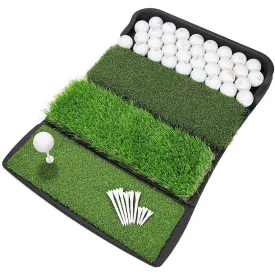 Golf Hitting Mat with Ball Tray 4 IN 1