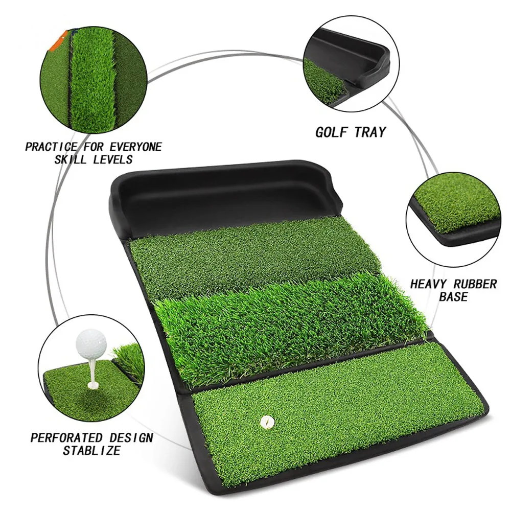 Golf Hitting Mat with Ball Tray 4 IN 1