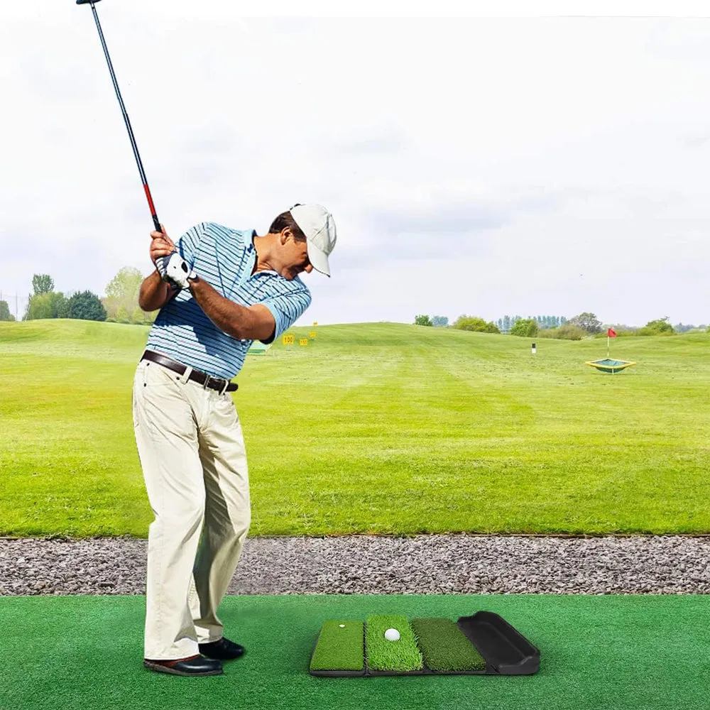 Golf Hitting Mat with Ball Tray 4 IN 1