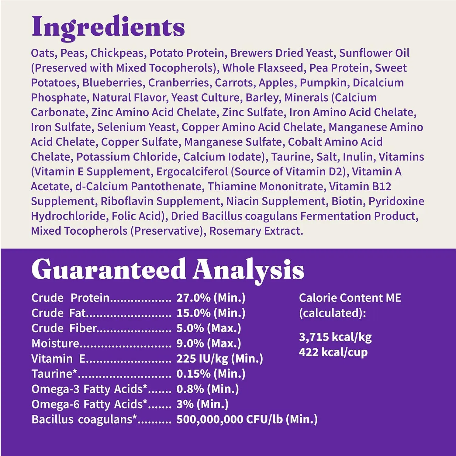 Halo Holistic Adult Dog Vegan Plant-Based Recipe with Superfoods 3.5 lb Bag