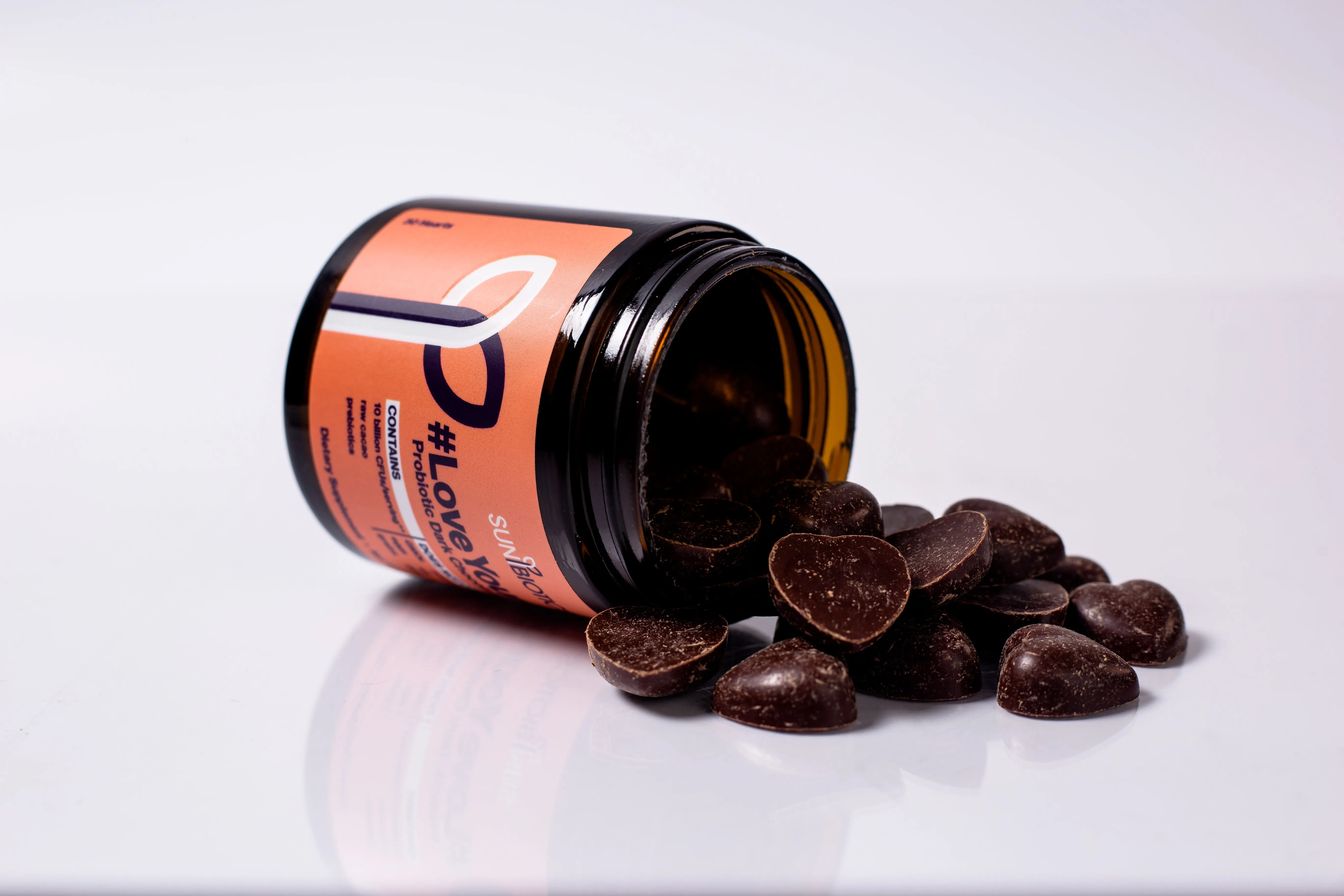 Love Your Gut-  Probiotic Dark Chocolate Hearts - 70% cacao