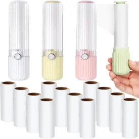 Maxdot 4 Pack Mini Lint Roller for Clothes Travel Size Lint Roller with Cover 12 Refills 480 Sheets Portable Dog and Cat Pet Hair Remover for Furniture, Travel, Household