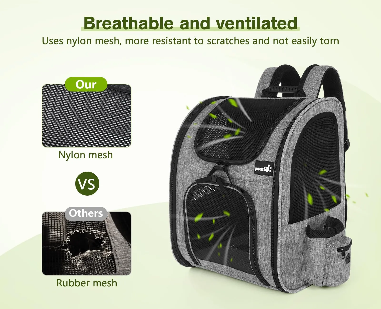 Midwest Day Tripper Travel Dog Backpack Pet Carrier - Green - 10.8" X 14.6" X 16.9" Inches