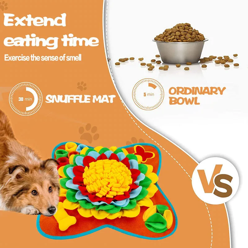 New Smelling Mat for Dogs | Colorful Flower & Bone Design | Pet Smell Training Blanket to Consume Physical Energy