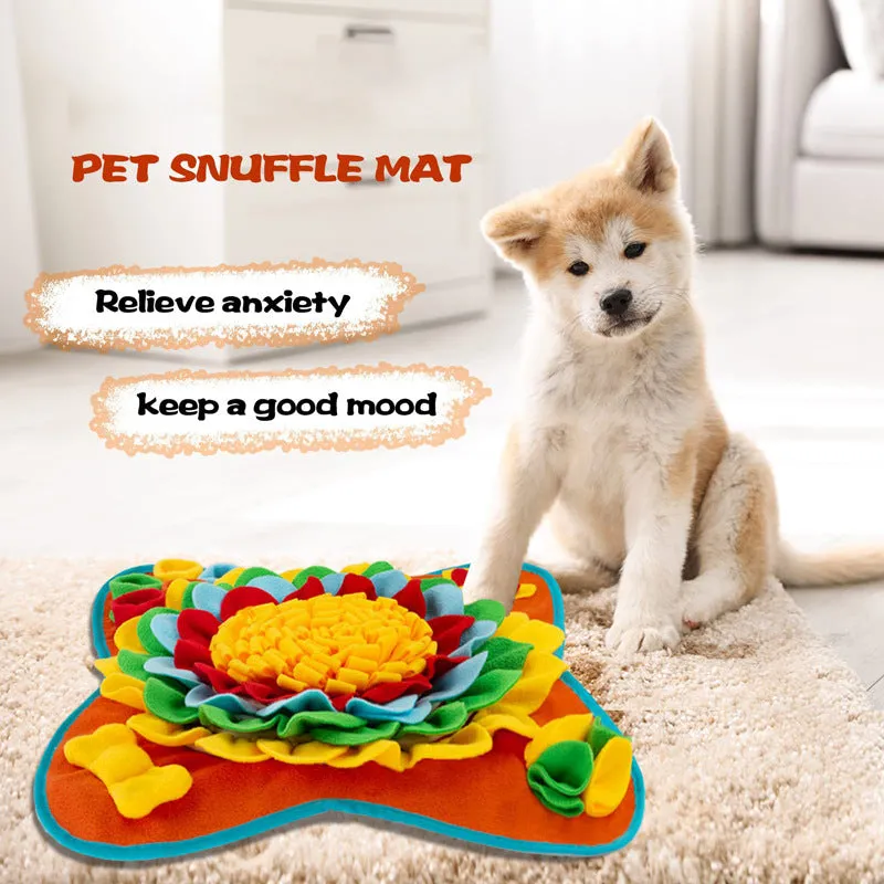 New Smelling Mat for Dogs | Colorful Flower & Bone Design | Pet Smell Training Blanket to Consume Physical Energy