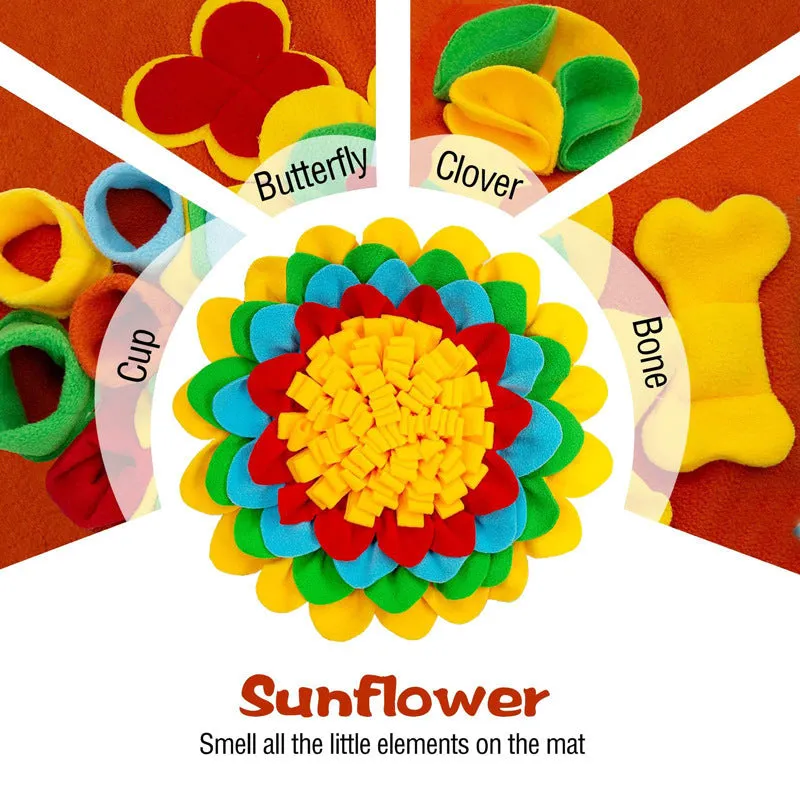 New Smelling Mat for Dogs | Colorful Flower & Bone Design | Pet Smell Training Blanket to Consume Physical Energy
