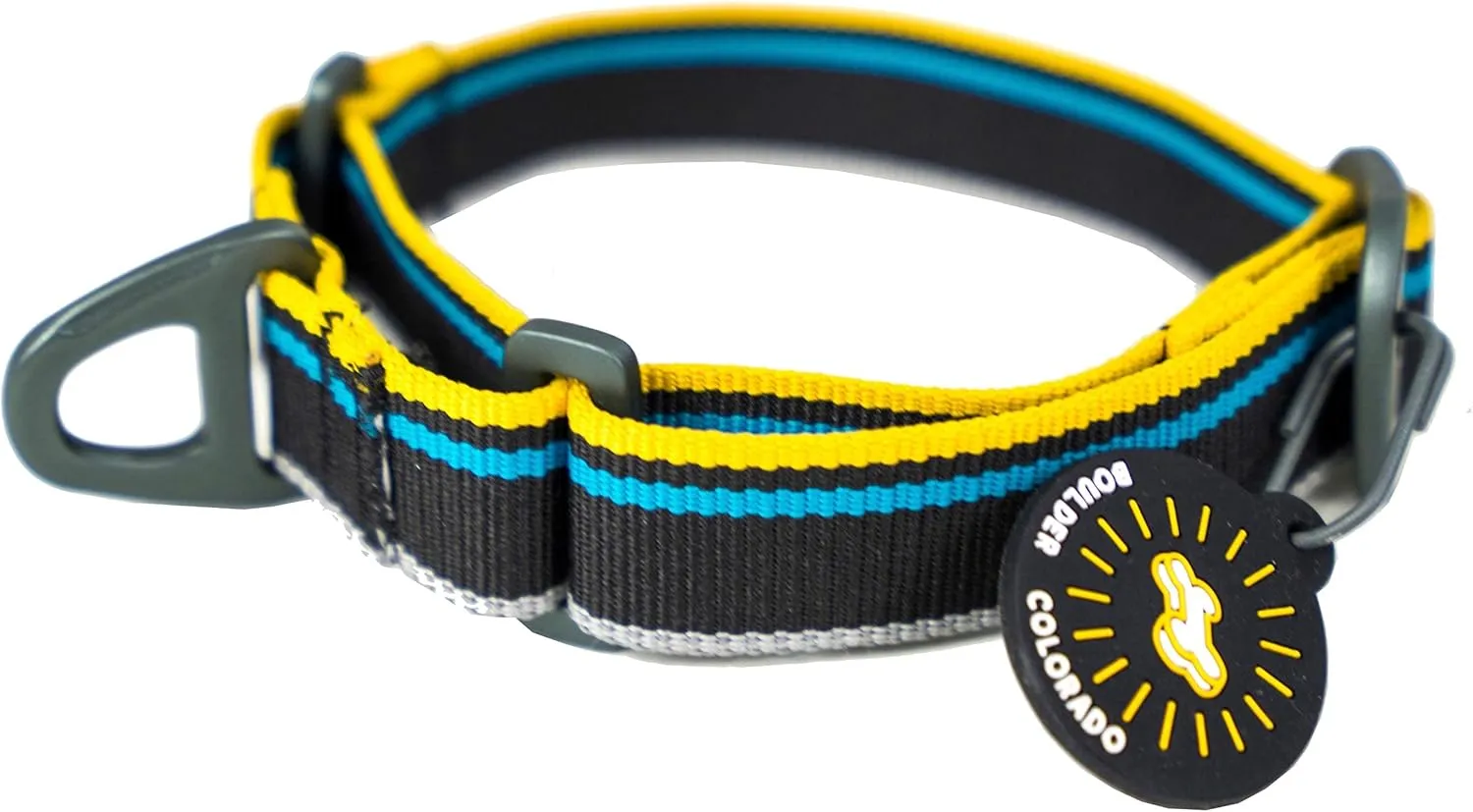 OllyDog Martingale Mesa Collar, Limited Cinch Slide-On Martingale Collar for Dogs with Reflective Webbing, No Buckle, Puppy Collar, Pet Supplies (Small, Anthracite)