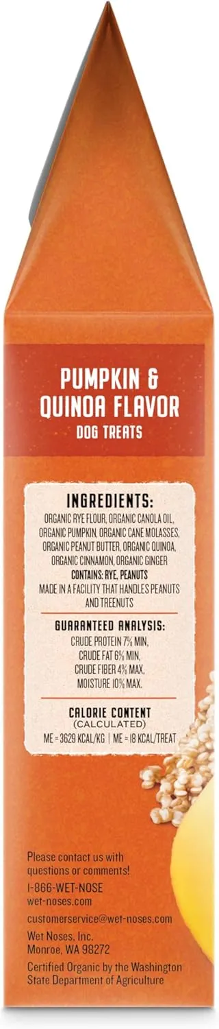 Organic Crunchy Dog Treats  for All Pet Sizes, Breeds  All-Natural Puppy Treat, Senior Dog Snack  100% Human-Grade  Delicious Chews for Dogs  Pumpkin & Quinoa, 14 Oz (2-Pack)