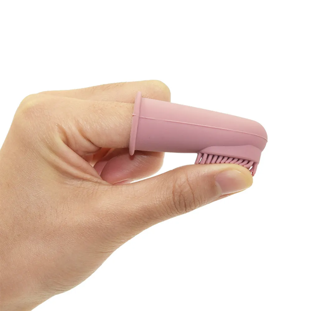 PAWS ASIA Manufacturers Custom Food Grade Silicone Portable Dog Dental Care Pet Finger Toothbrush Teeth Cleaning Tool
