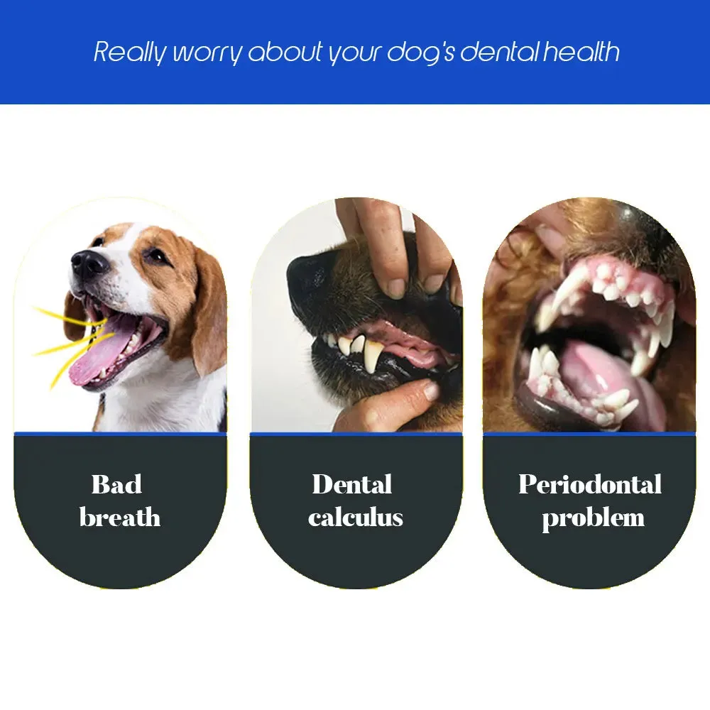 PawsomeCare Dog Toothbrush - Three-Sided Pet Dental Brush for Fresh Breath, Tartar Control, and Gentle Teeth Cleaning