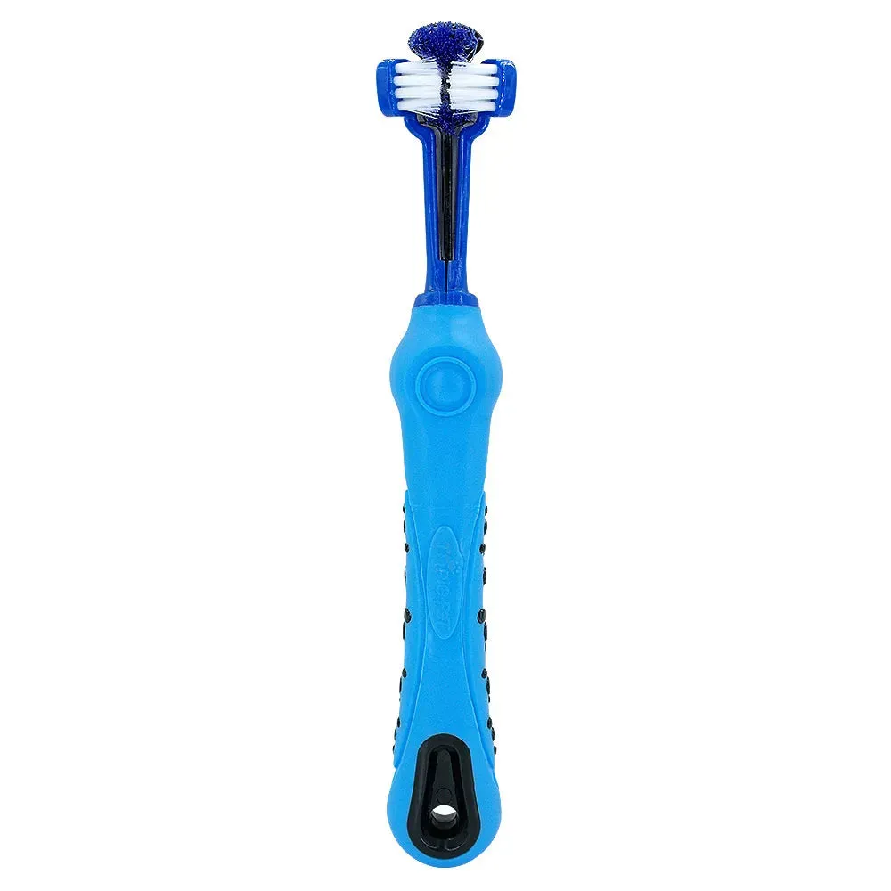 PawsomeCare Dog Toothbrush - Three-Sided Pet Dental Brush for Fresh Breath, Tartar Control, and Gentle Teeth Cleaning