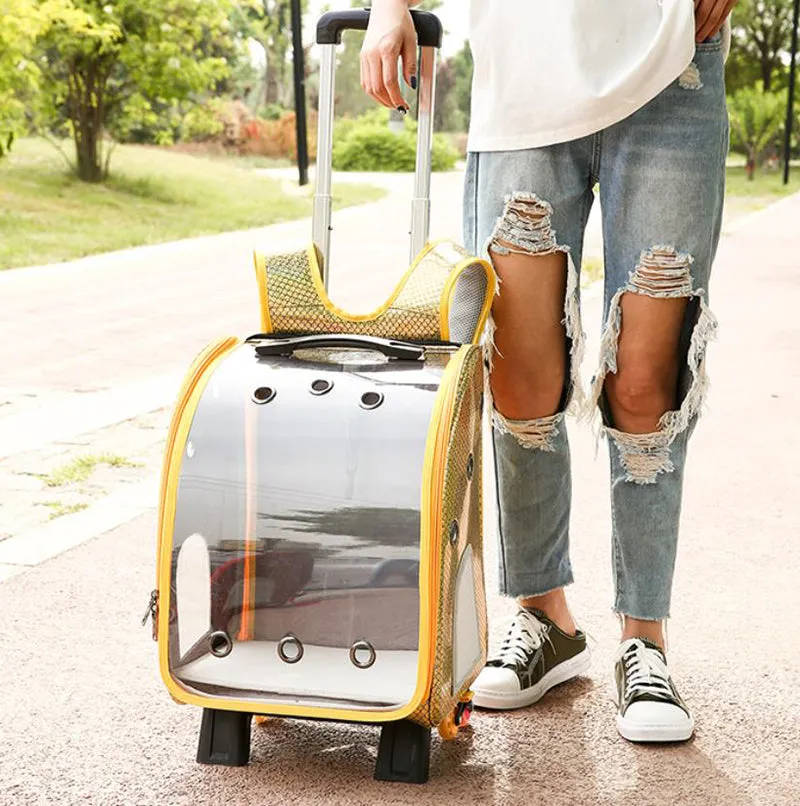 Pet backpack trolley