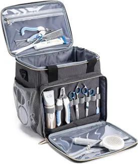 Pet Grooming Bag, Dog Grooming Supplies Organizer Tote Bag, Perfect for Pet Grooming Tool Kit Accessories-Dark Gray