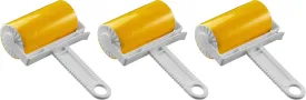 Pet Hair Remover for Clothes 3 Pcs - Sticky Reusable Lint Rollers for Pet Hair - Silicone Lint Roller with Plastic Handle - Washable Lint Roller for Sofa, Clothes, Furniture