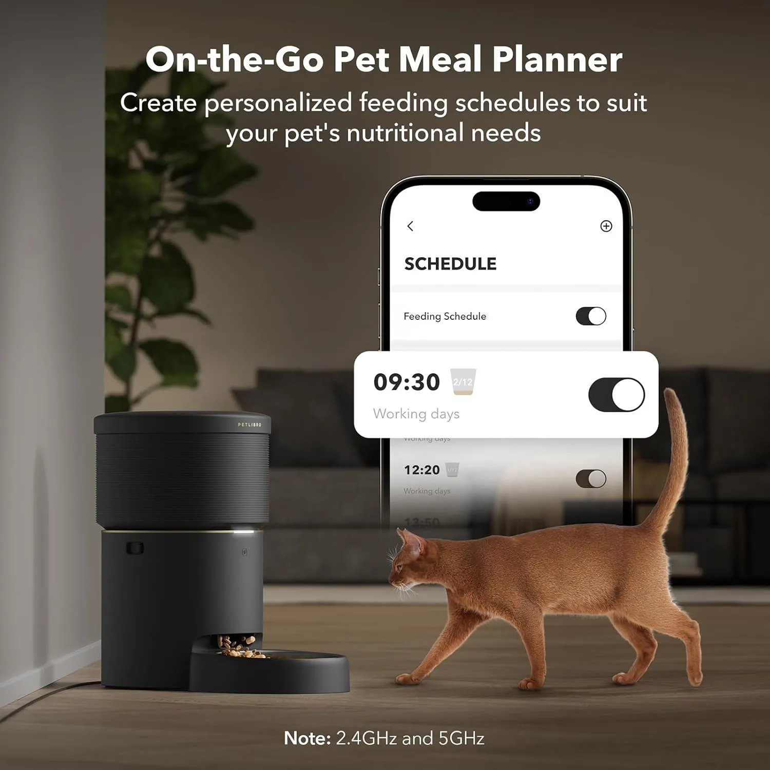 PETLIBRO Automatic Dog Feeder, 5G Wi-Fi 8L Large Dog Food Dispenser with Vacuum-Sealed Cat Feeder for Airtight Storage, Auto Pet Feeder with 187mm Large Food Tray for Medium Large Breed Dog Cat 34Cups
