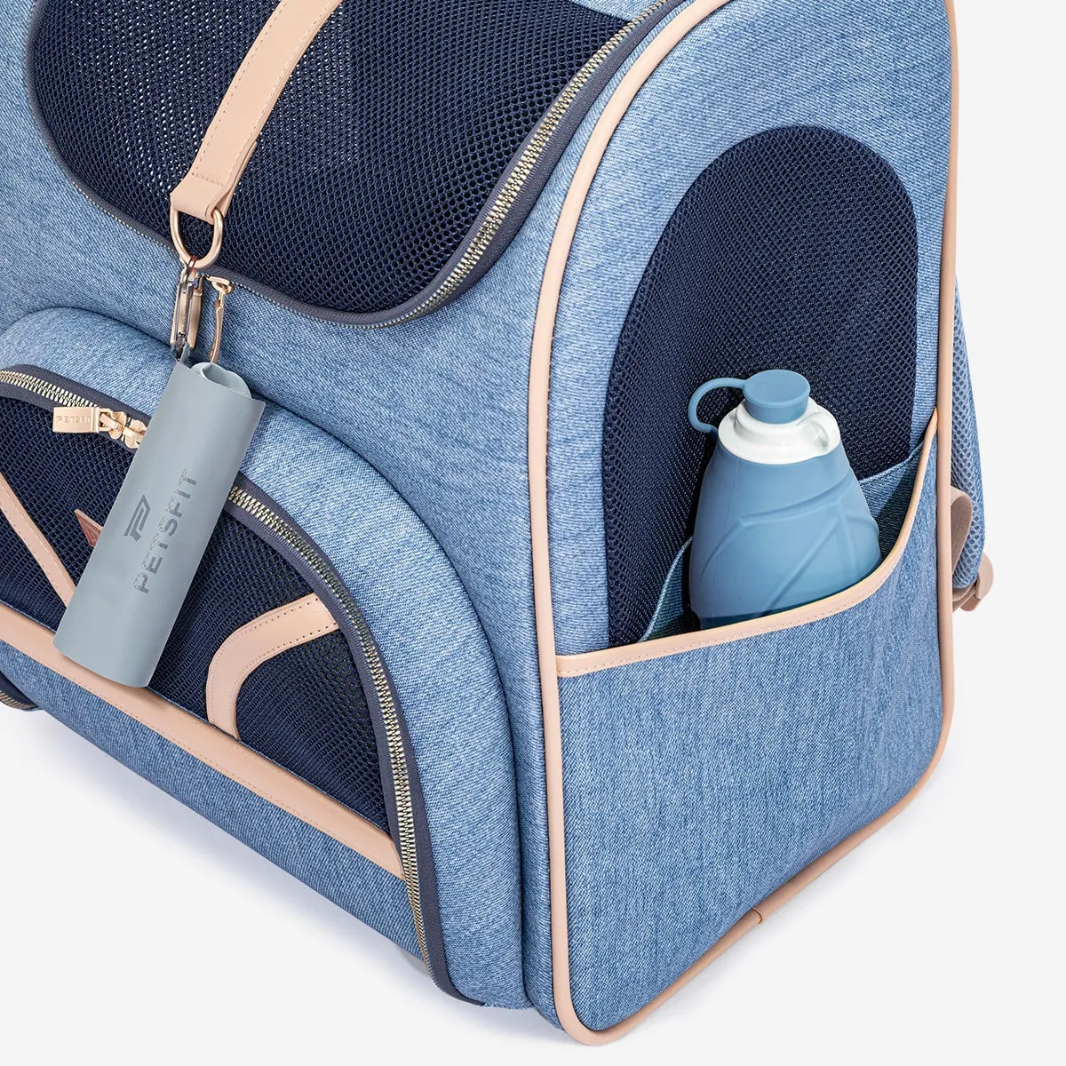 PETSFIT Vira Blazer Denim Backpack for Pets
