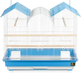 Prevue Hendryx Triple Roof Cockatiel Cage, Blue and White