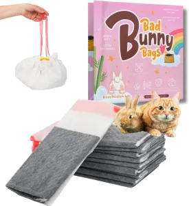 Rabbit Litter Box Liners, Litter Mat with Actived Carbon for Odor Control, Disposable Poop Bags for Bunnies and Small Animals (Large)