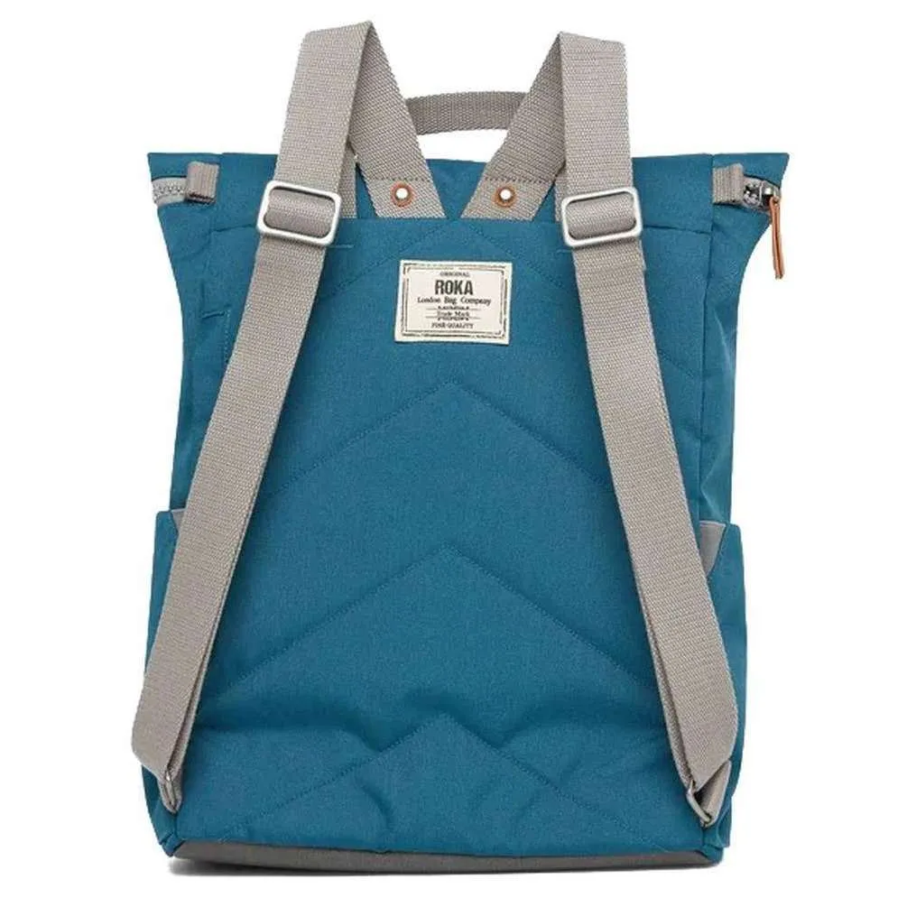 Roka Finchley A Small Sustainable Canvas Backpack - Marine Blue