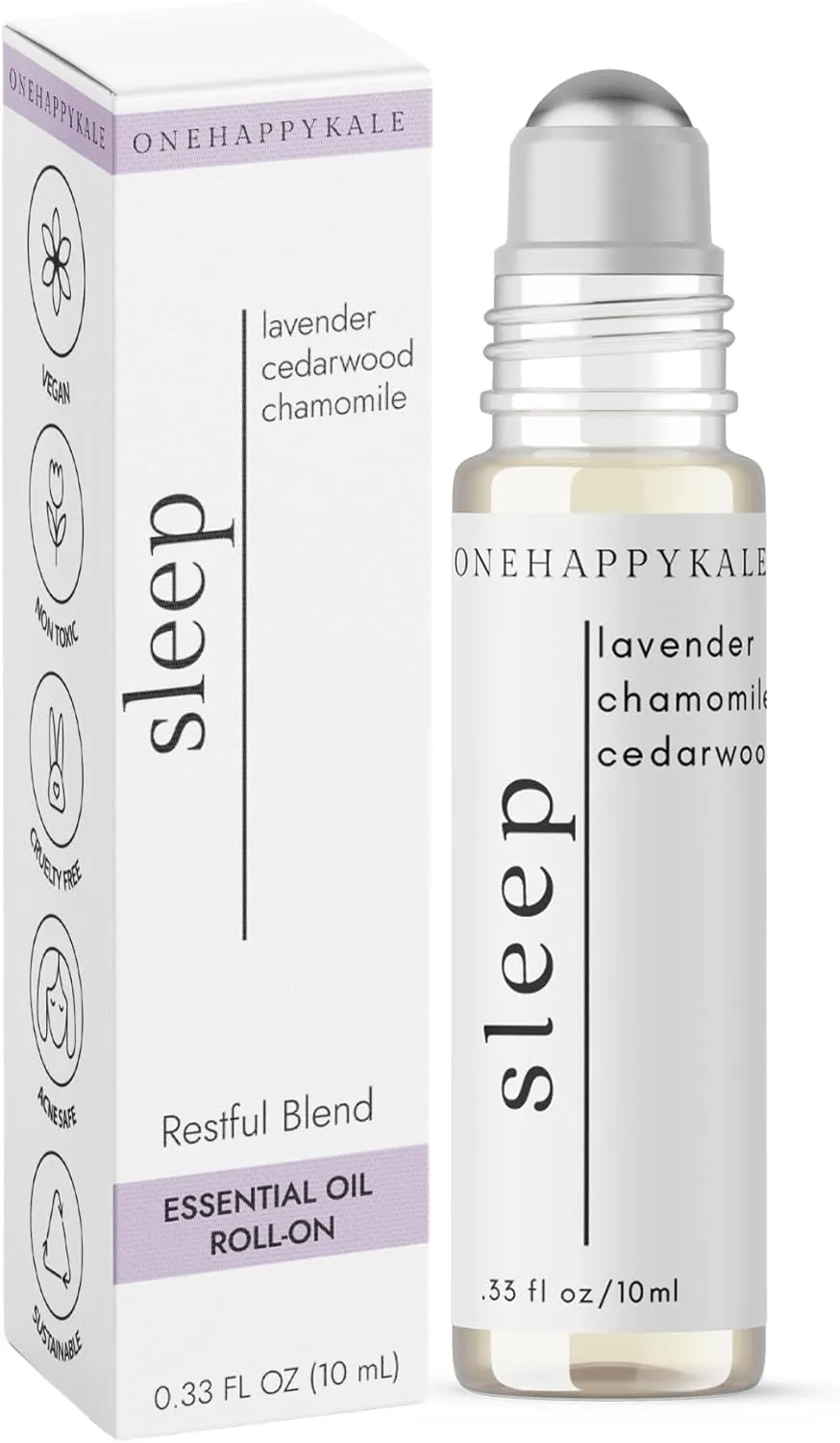 Sleep Essential Oil Roll-On 10ml  Relaxing Aromatherapy with Lavender, Cedarwood & Roman Chamomile for Deep Sleep & Stress Relief  Therapeutic Grade, Natural Oils, Acne-Safe, Vegan & Cruelty-Free